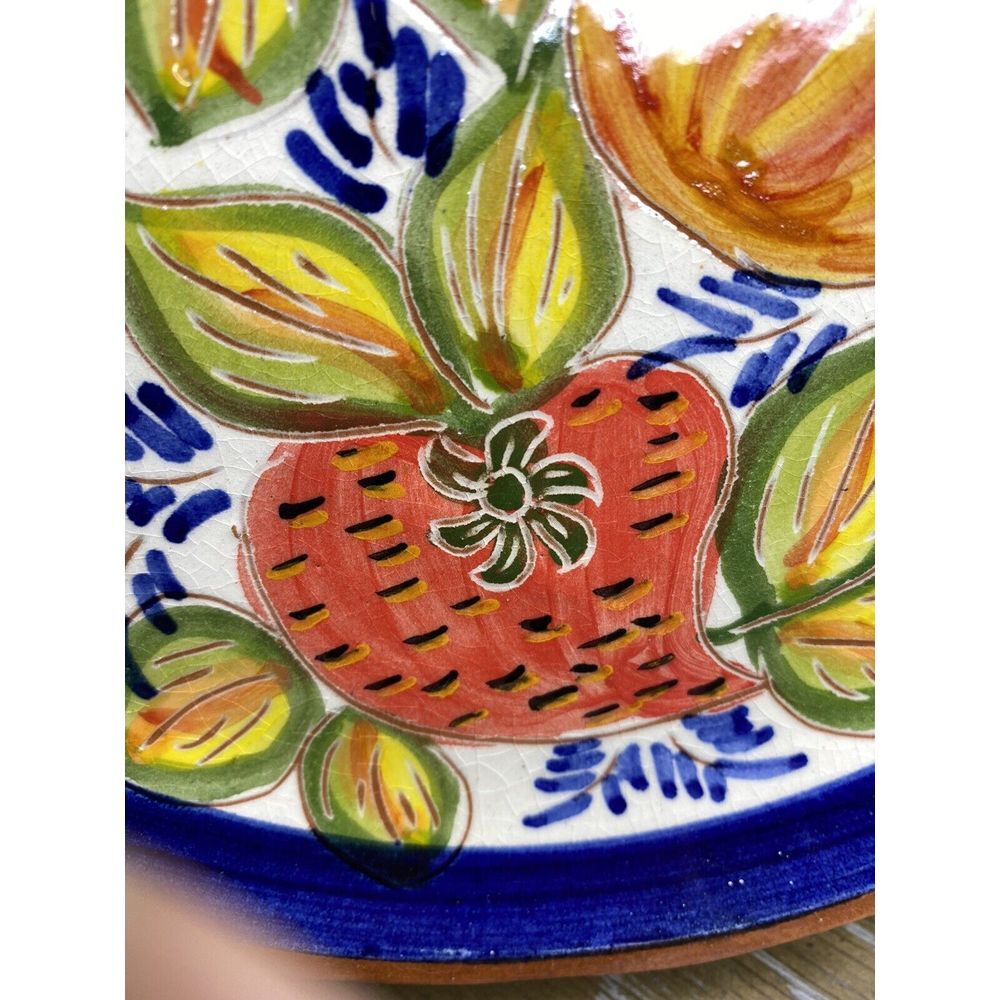 S.P. Corval Portugal Hand Painted Pottery Plate Fruit Watermelon Strawberry - Picture 3 of 11